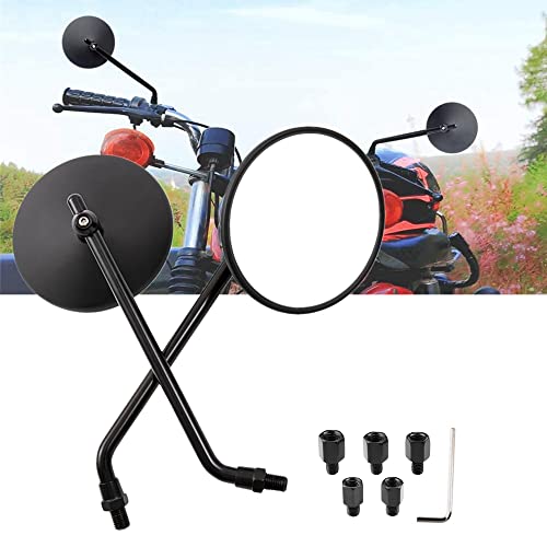 Amazon | ELIFEPARTS 汎用バイクミラー 丸型ミラー ハーレー用